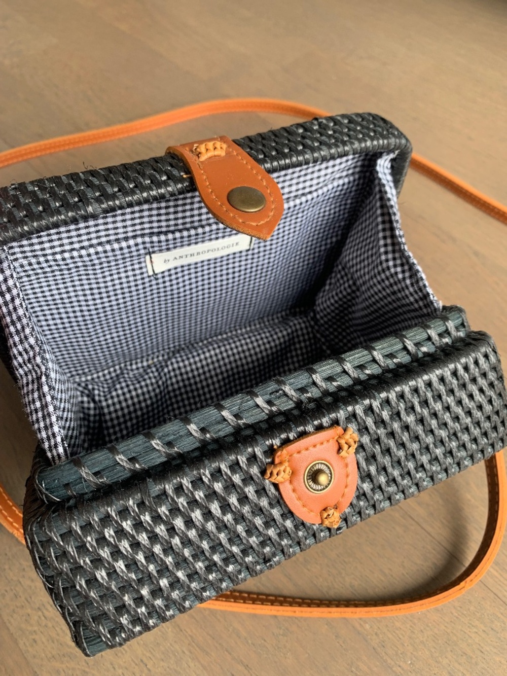 Anthropologie Boxy Rattan Crossbody Bag - Picture 5 of 16